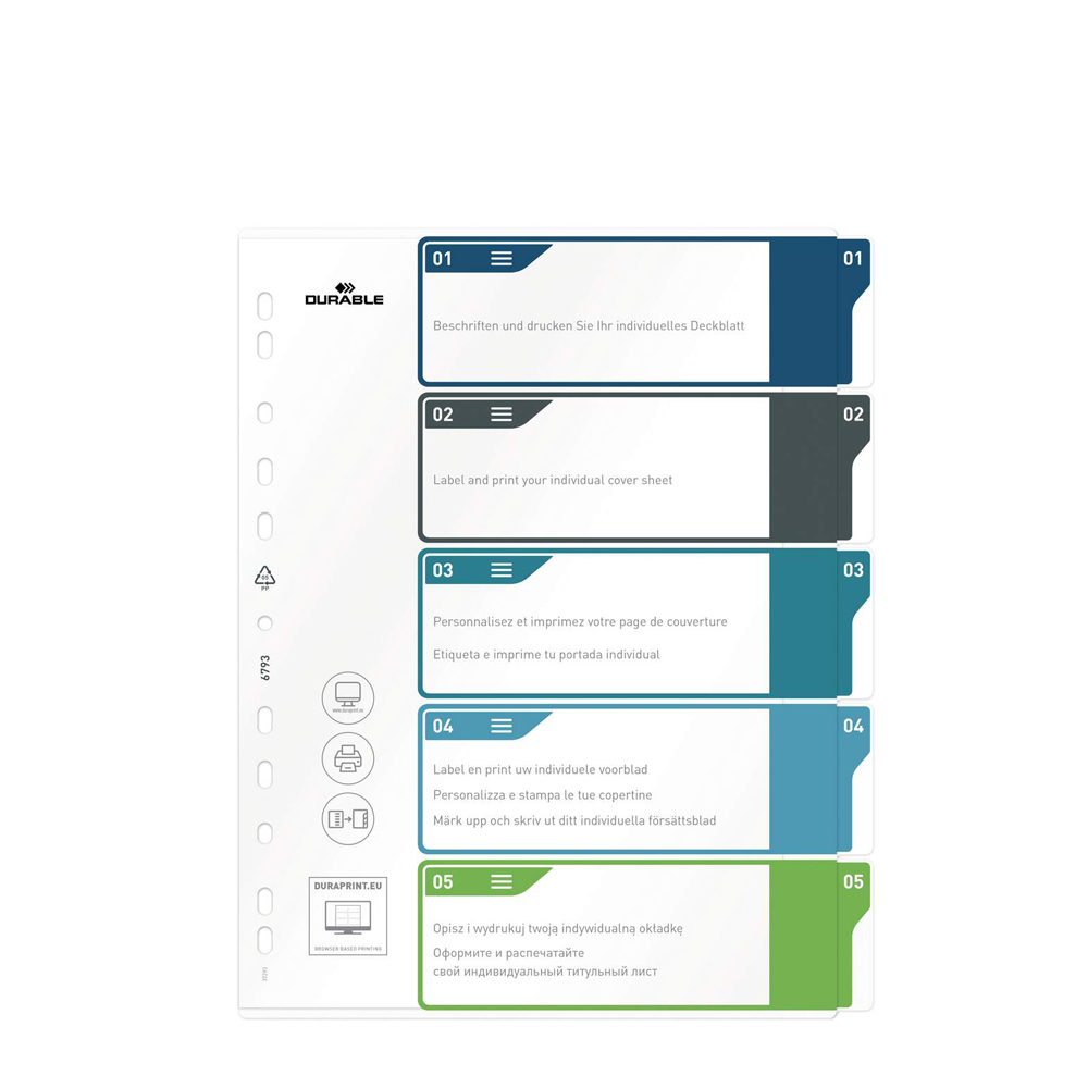 Register – A4+ – 5-teilig