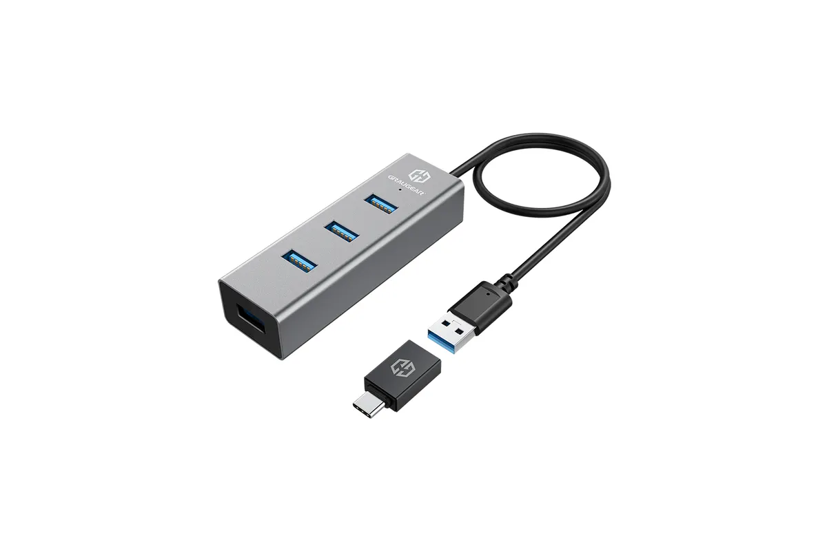 USB-Hub 4-Port | 4x USB-A | USB 3.2 Gen 1 | 5 Gbit/s | Aluminium