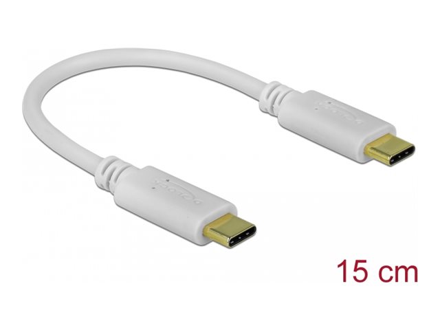 DELOCK USB Type-C Ladekabel 15 cm PD 100 W weiß