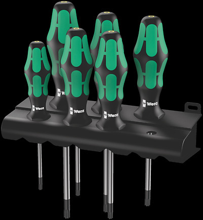 367/6 TORX® BO Kraftform Schraubendrehersatz + Rack, 6‑teilig