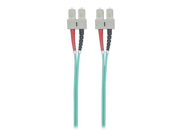 Fibre Optic Patch Cable, OM3, SC/SC, 1m, Aqua, Duplex, Multimode, 50/125 Âµm, LSZH, Fiber, Lifetime Warranty, Polybag - Patch-Kabel - SC multi-mode (M)