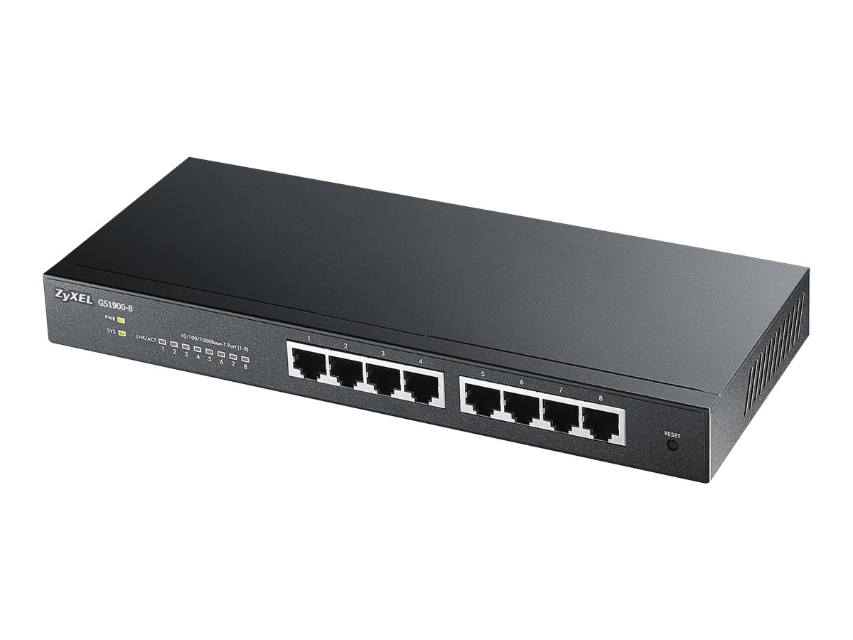 Switch  8x GbE GS1900-8  smart switch,desktop,fanless