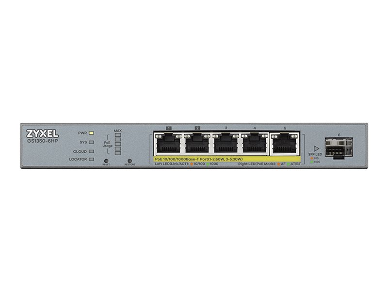 GS1350-6HP - Switch - Smart - 5 x 10/100/1000 (PoE+)