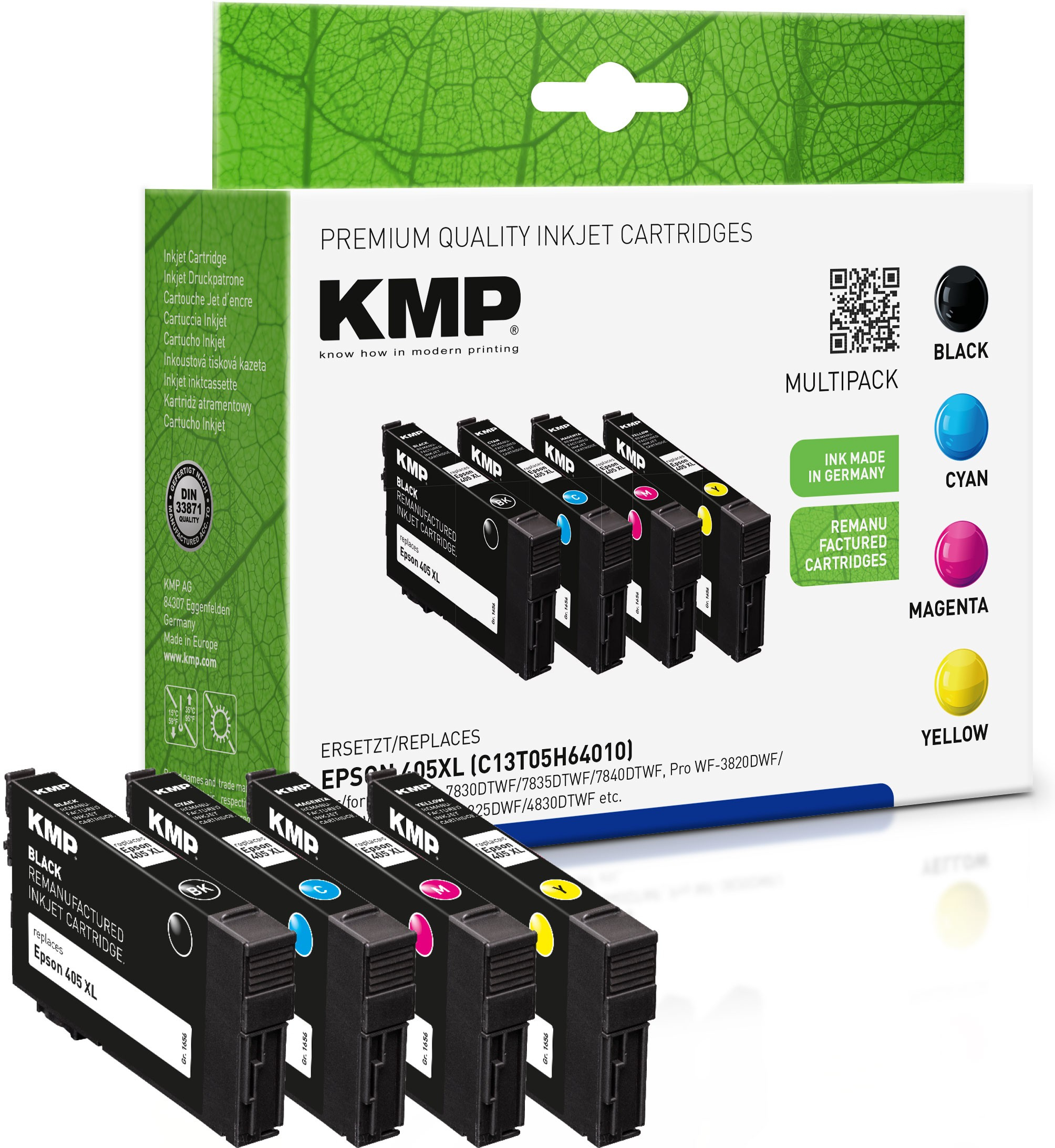 KMP Patrone Epson 405XL (C13T05H64010) bk,c,m,y remanufactured