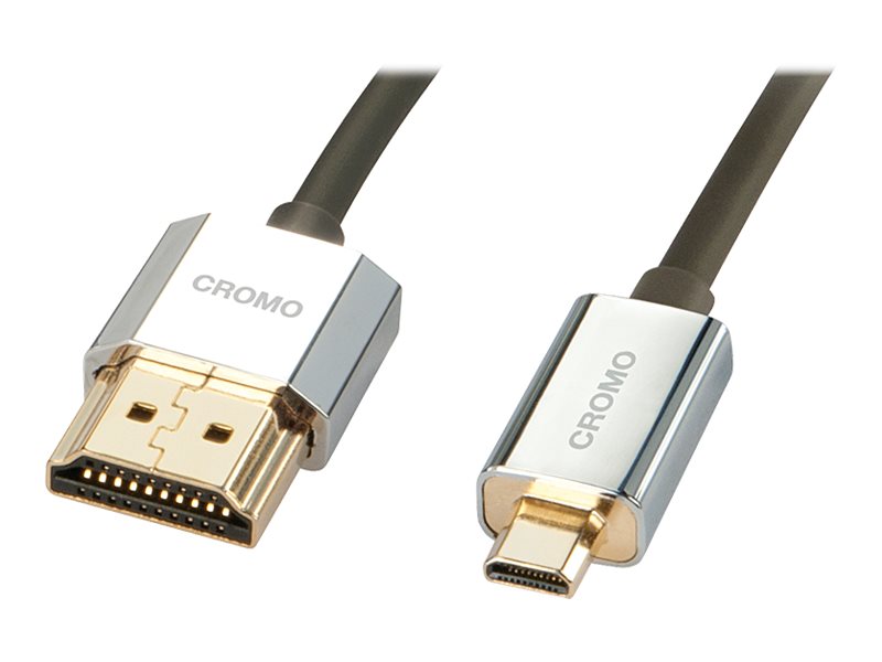 CROMO® Slim High-Speed-HDMI®-Kabel mit Ethernet, Typ A/D, 2m