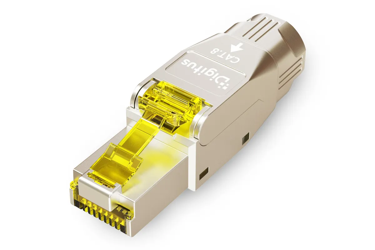 DN-93838 | CAT 8.1 RJ45 Feldstecker | 40GBase-T | 2000 MHz | werkzeugfrei | geschirmt