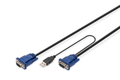 KVM-Kabel D-Sub15 -> 2xPS/2+USB+D-Sub15 St/St 3.00m