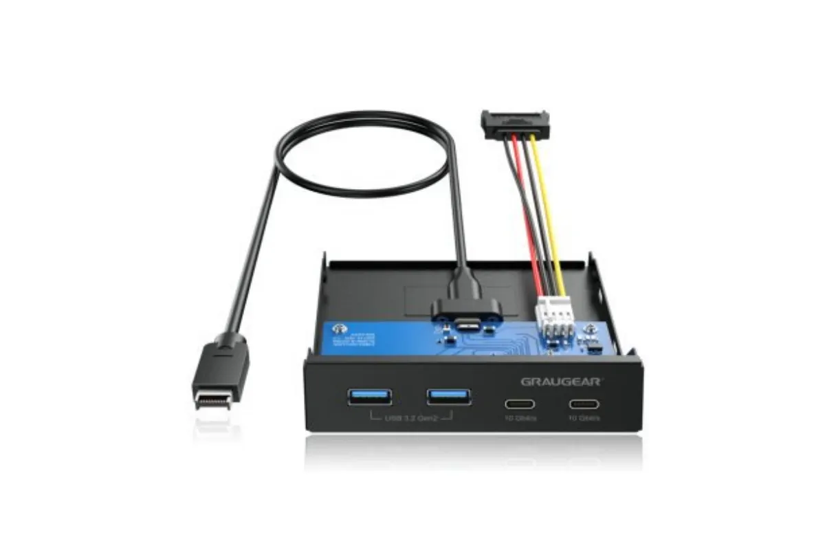 Multi Front Panel 3,5" | 2x USB-C | 2x USB-A | USB 3.2 Gen 2 | 10 Gbit/s | Schwarz