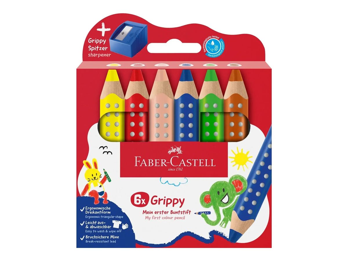 Buntstift Grippy 6er Set mit Spitzer