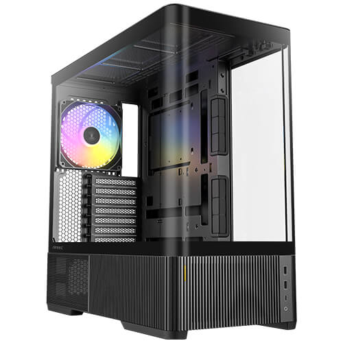 C6 Curve ARGB | ATX Mid Tower | Schwarz | 3× PWM ARGB | Panorama-Glas