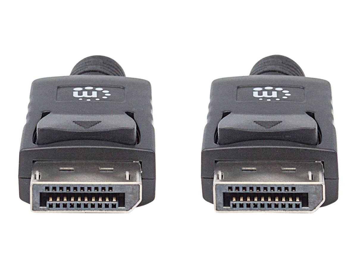 DisplayPort Cable, v1.2, 4K@60hz, 2m, Male to Male, With Latches, Fully Shielded, Black, Lifetime Warranty, Polybag - DisplayPort-Kabel - DisplayPort (M)