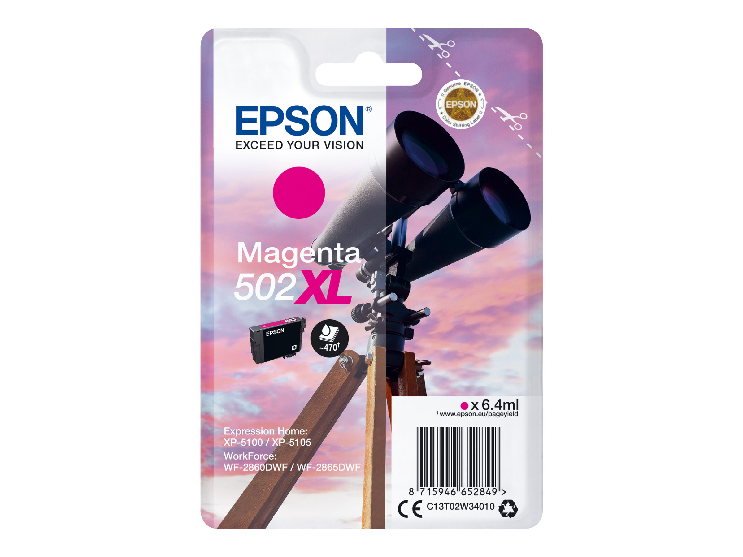 Patrone Epson 502 magenta XL T02W3