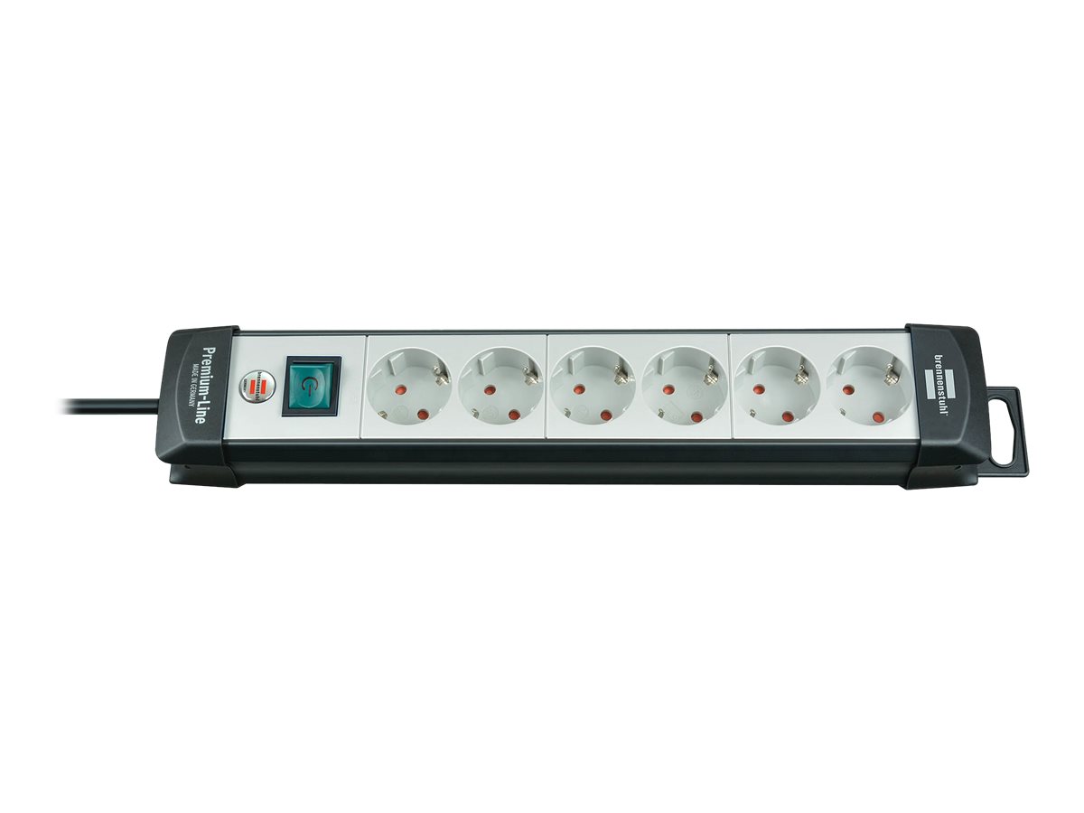 Steckdosenleiste | Premium-Line 6x sw/grau 3m