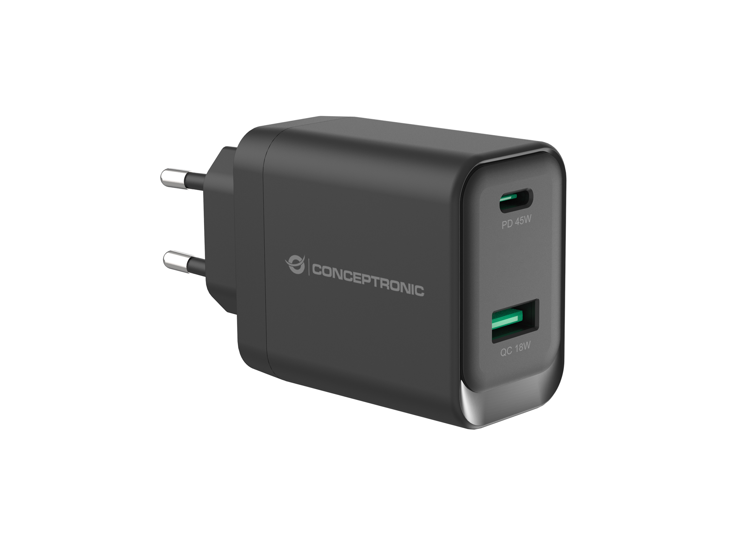 Ladegerät 2Port GaN USB-C/-A    45WPD3.0/PPS sw