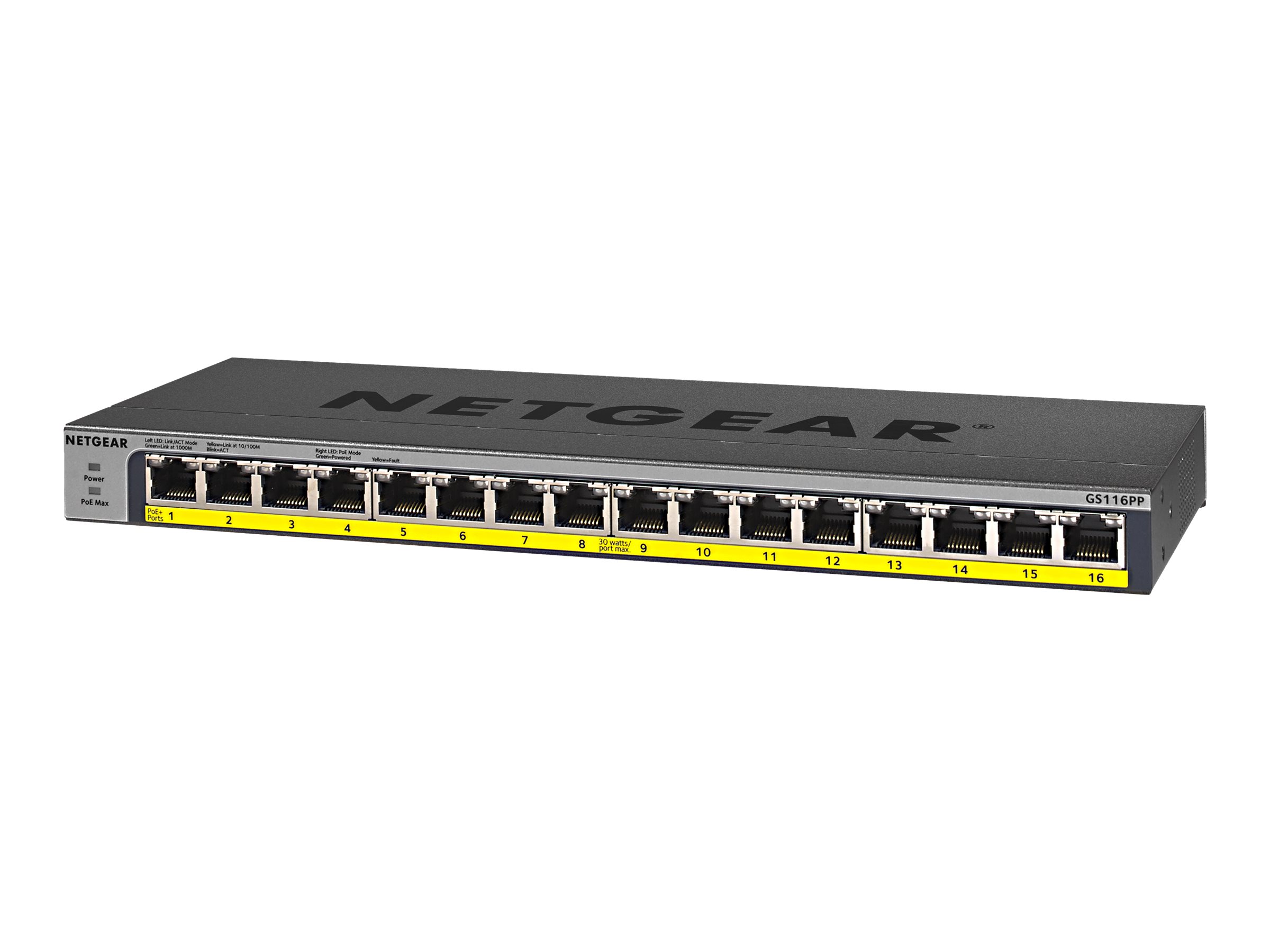 GS116LP - Switch - 16 x 10/100/1000 (PoE+)