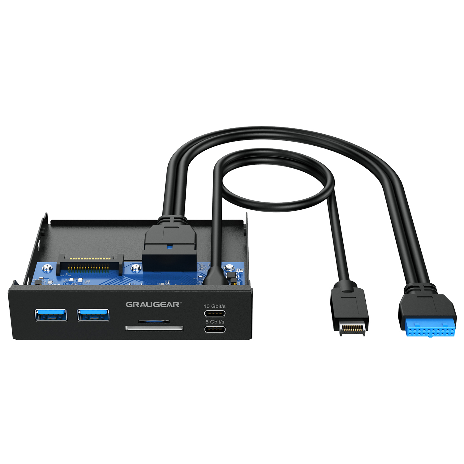 USB-HUB+Kartenleser intern 3.5" Multi Front Panel Type-C USB