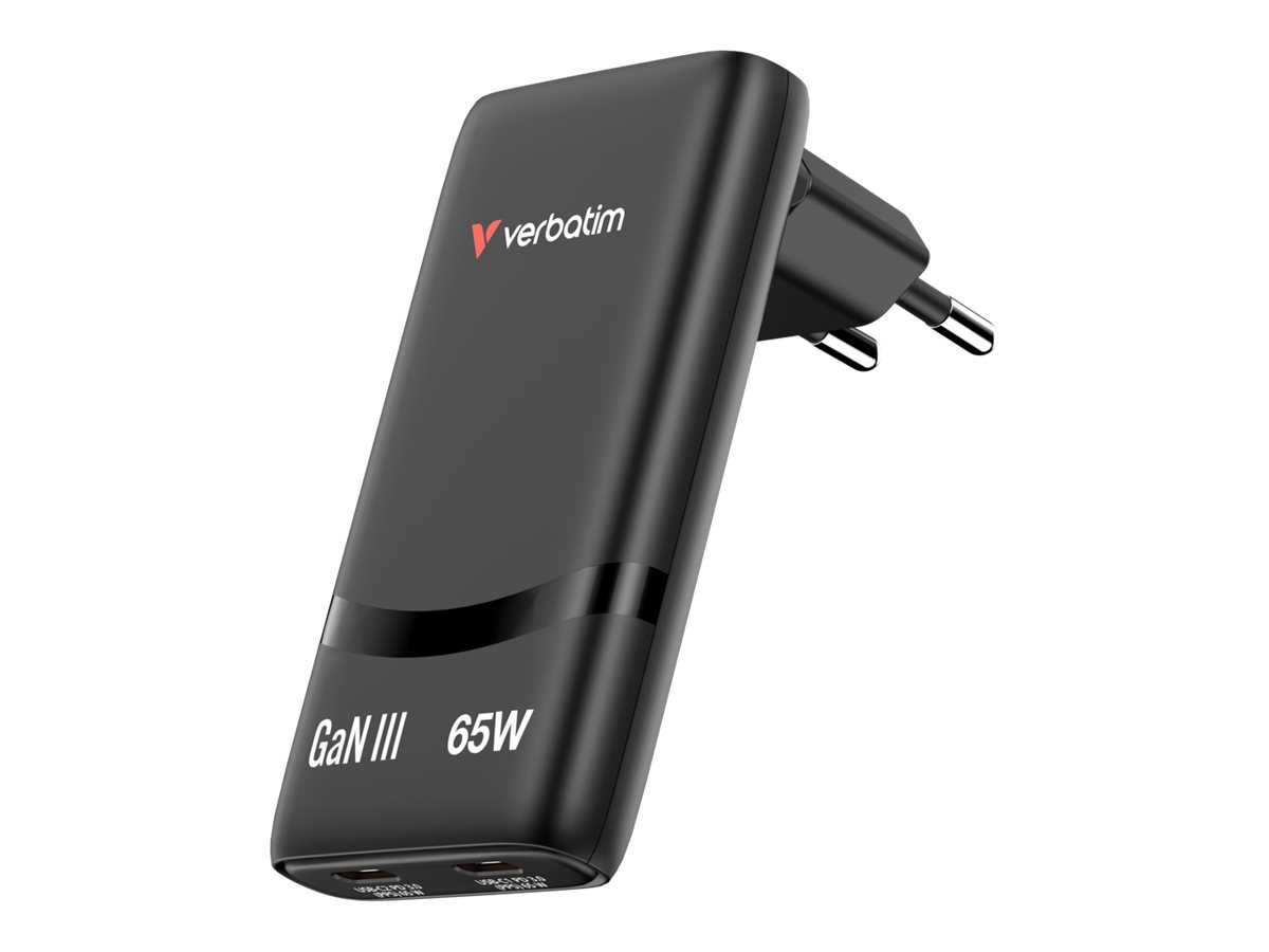 GaN III Fold ´n´ Go Charger 2 Port 65W USB-C black