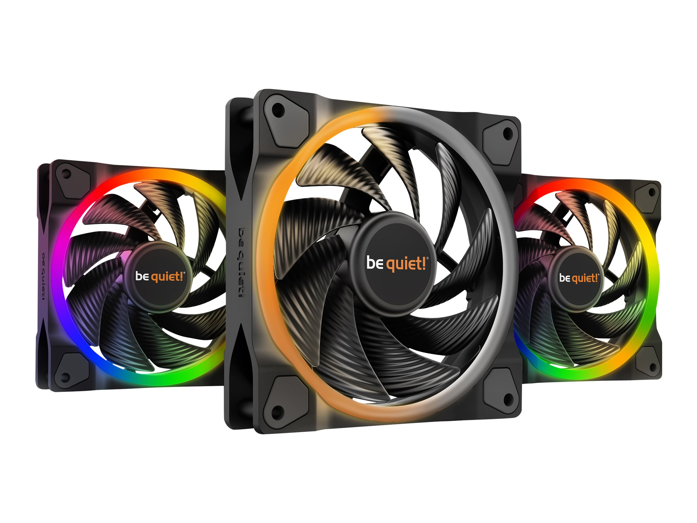 Be Quiet! Light Wings - Gehäuselüfter - 120 mm - Schwarz (Packung mit 3)
