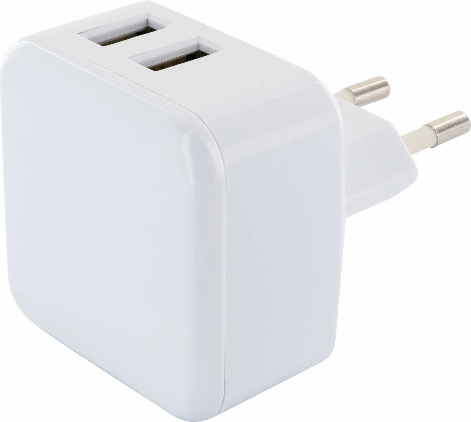 230V Ladeadap., 2xUSB 2.0 A Buchse 1 x Eurost.TypC