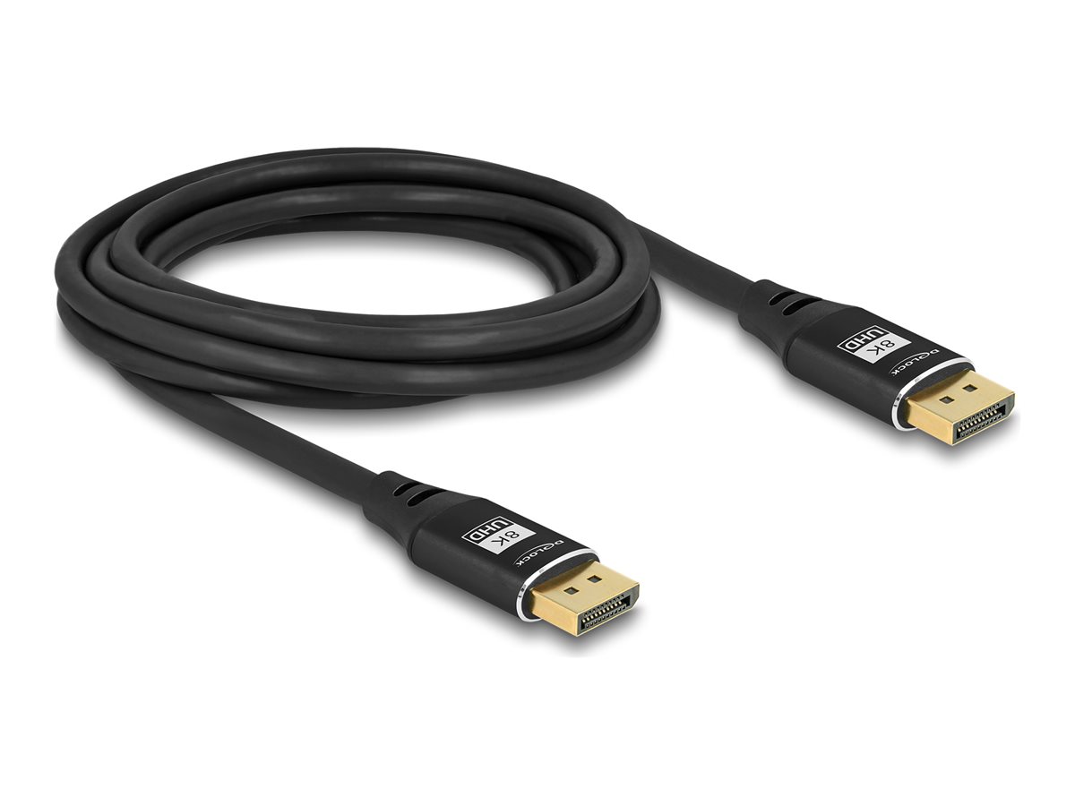 DELOCK DisplayPort Kabel 8K 60Hz 3m schwarz Metall