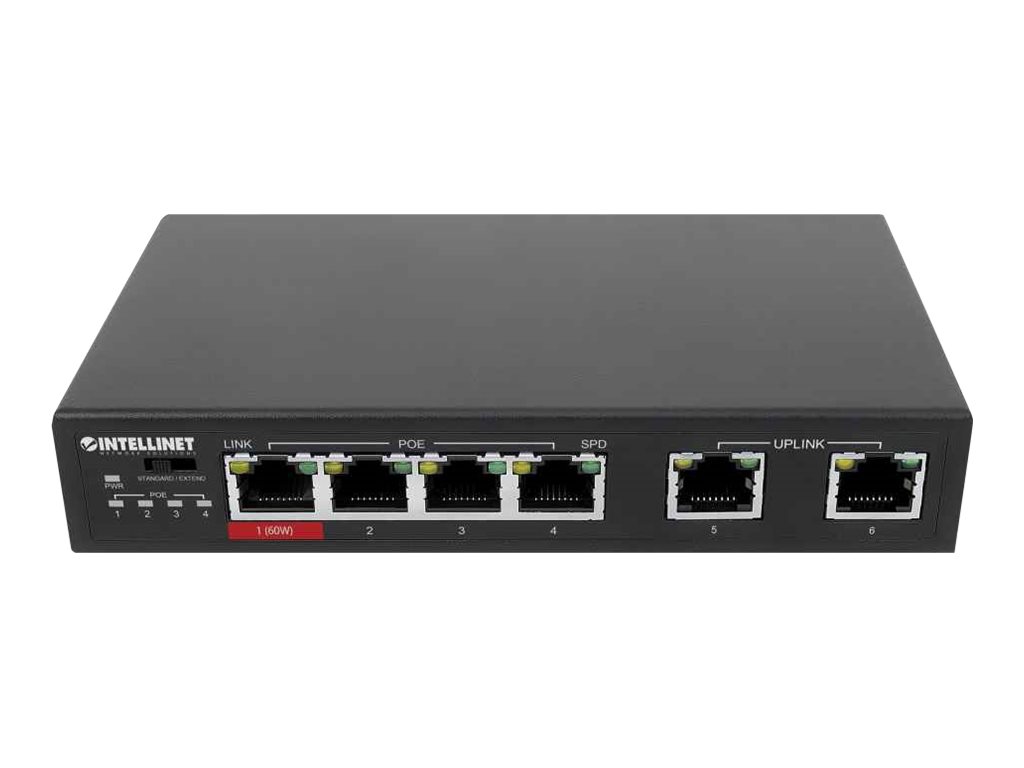 Intellinet - Switch - 3 x 10/100 (PoE+) + 1 x 10/100 (Hi-PoE)