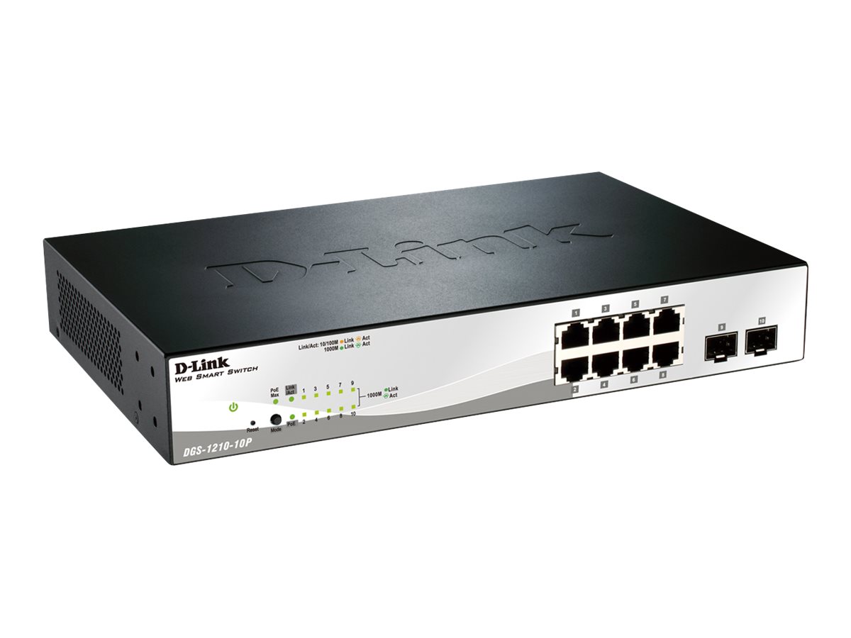 Web Smart DGS-1210-10P - Switch - managed - 8 x 10/100/1000 (PoE+)
