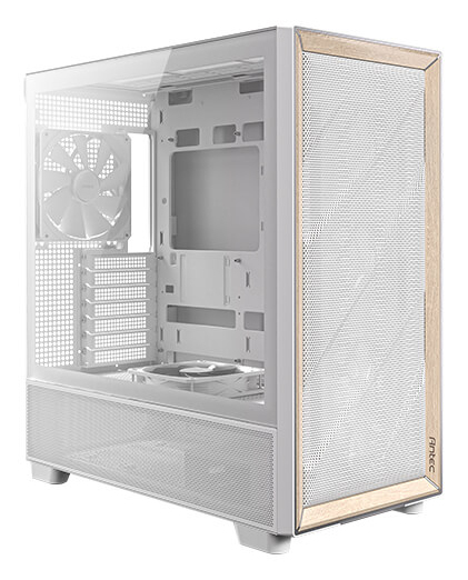 FLUX White | E-ATX Mid Tower | Birkenholz | 5× PWM-Lüfter | Weiß