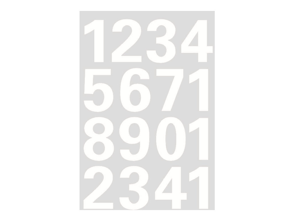 Zahlen 25 mm 0-9 wetterfest Folie weiß 2 Bl.