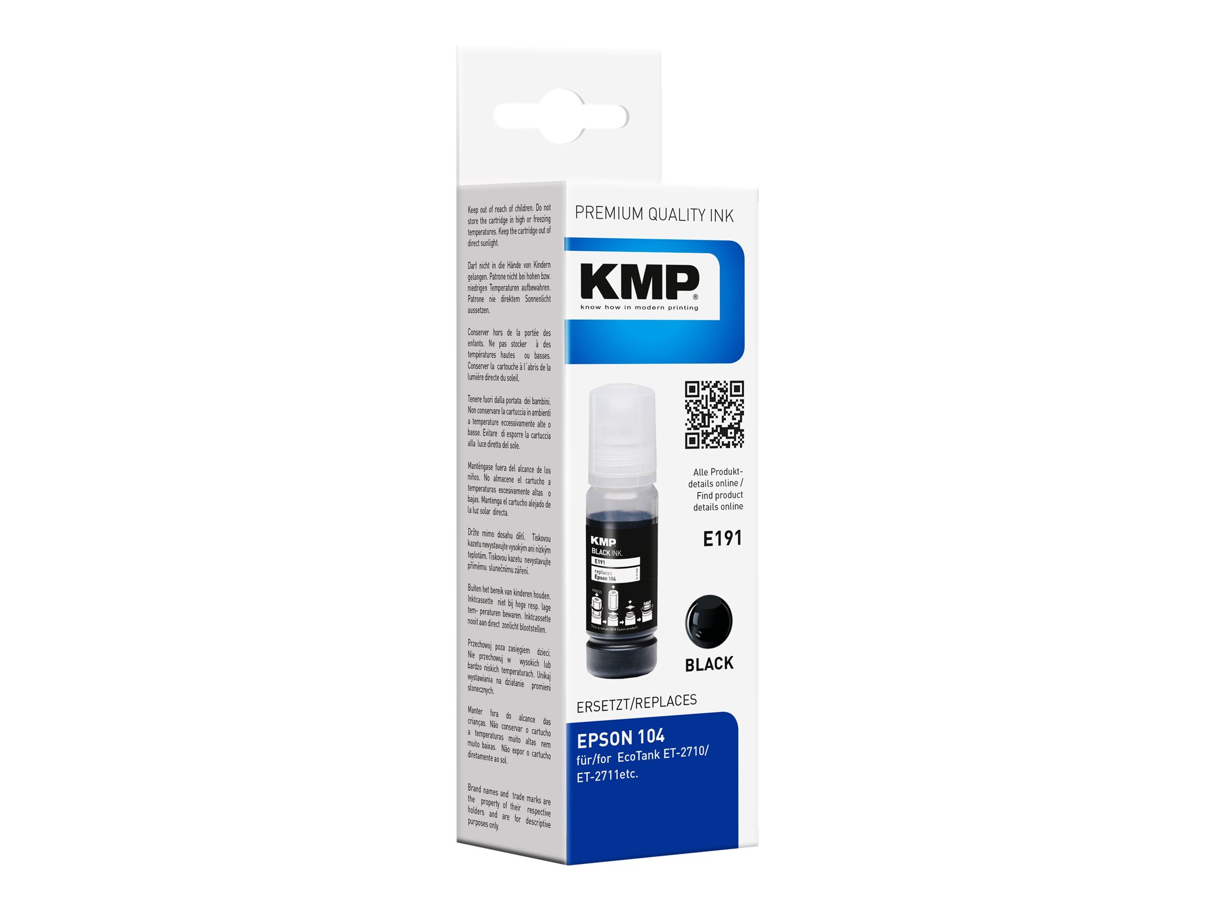 KMP Tinte EcoTank T00P1  4800 S. black remanufactured