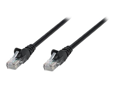 Intellinet Network Patch Cable, Cat5e, 15m, Black, CCA, U/UTP, PVC, RJ45, Gold Plated Contacts, Snagless, Booted, Polybag - Patch-Kabel - RJ-45 (M)