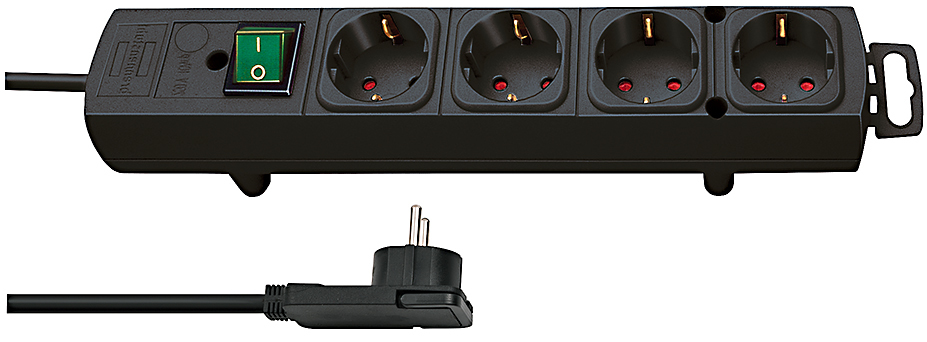 Steckdosenleiste | Comfort-Line 4x 2m Flachst. sw