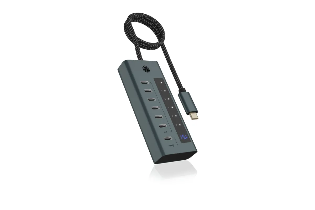 7-Port USB-C Hub | USB 3.2 Gen 2 | 7x USB-C | 10 Gbit/s | 20 W Ladeport