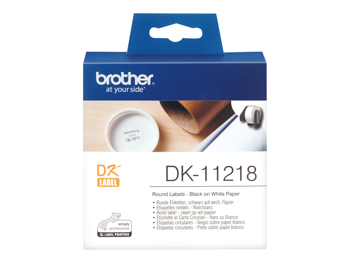Einzeletiketten Brother weiß DK-11218 rund (1000St/Rolle)