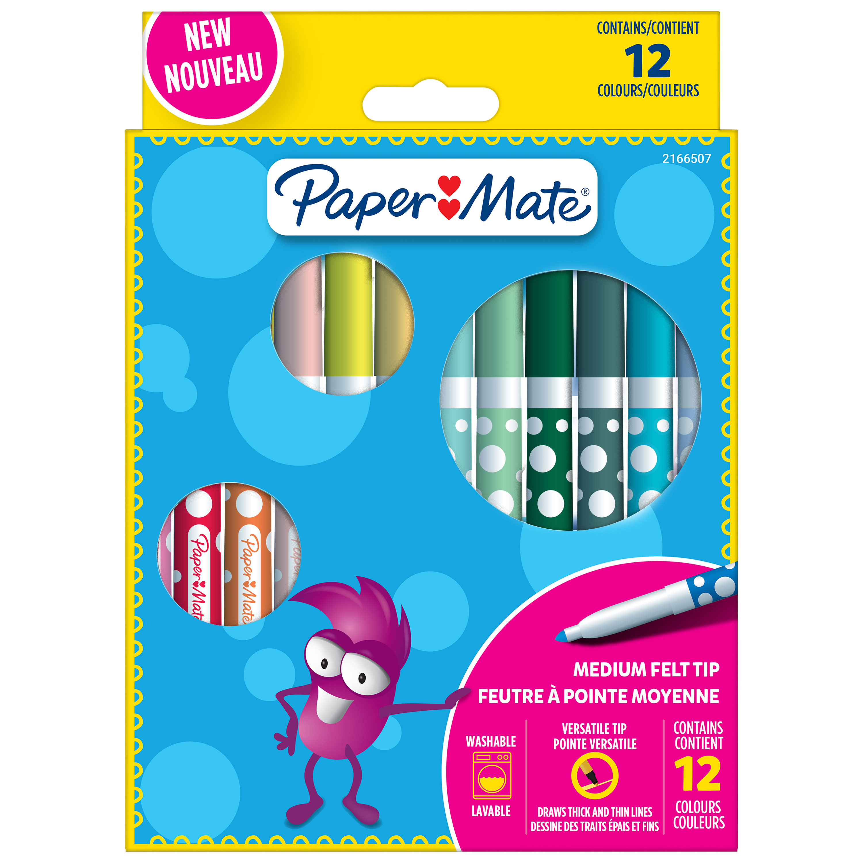 PAPER MATE Filzstifte Kids Colouring Bunt 12er M Blister