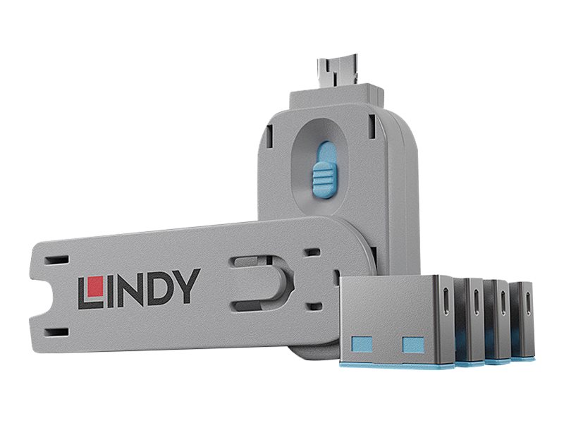 USB Typ A Port Schlüssel mit 4 Schlössern, Blau