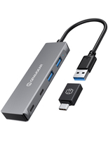 GRAUGEAR USB-HUB 4x USB 3.0, 2x Type-C und 2x Type-A