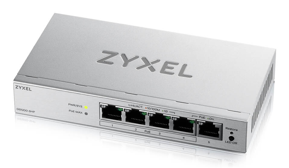 GS1200-5HPV3 5-Port Gigabit PoE+ web/smart managed