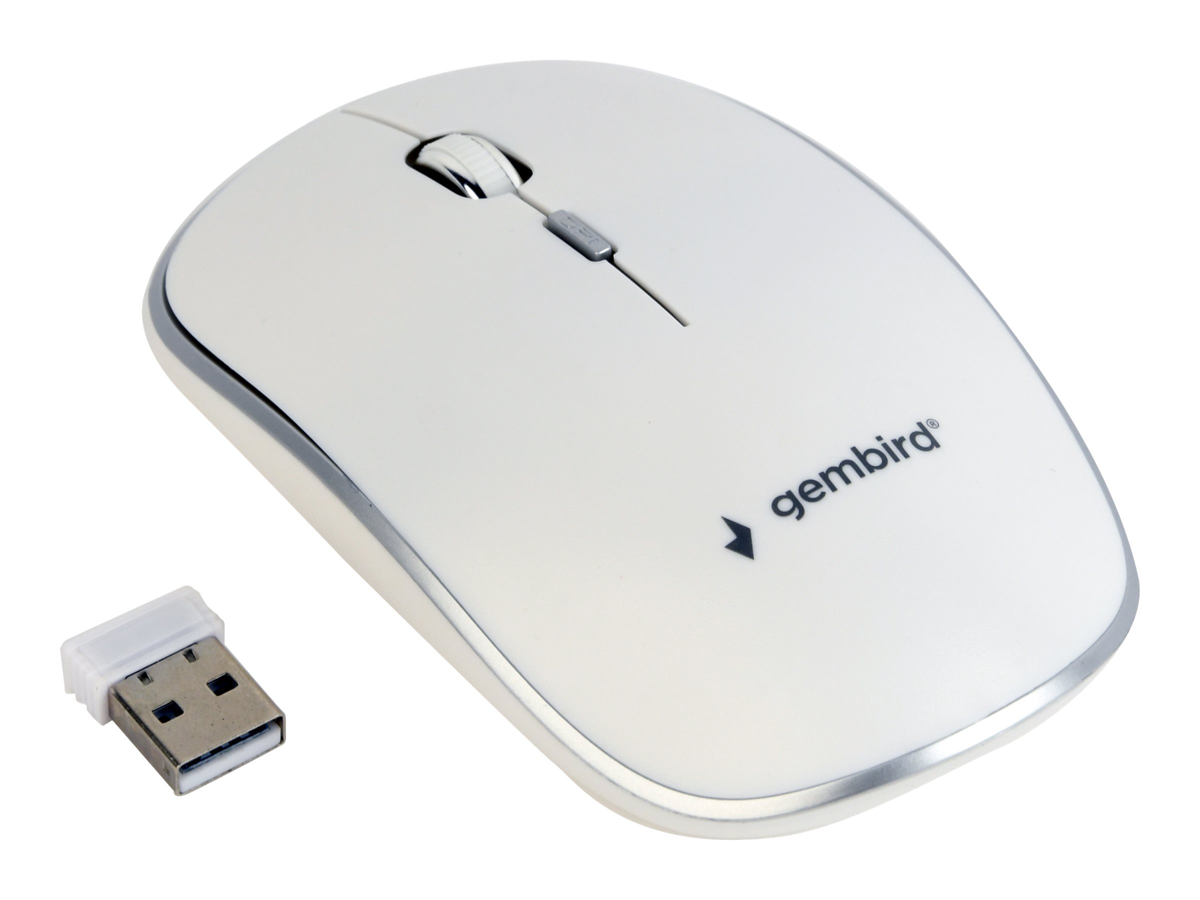 MUSW-4B-01-W - Maus - optisch - 4 Tasten - kabellos - 2.4 GHz - kabelloser Empfänger (USB)
