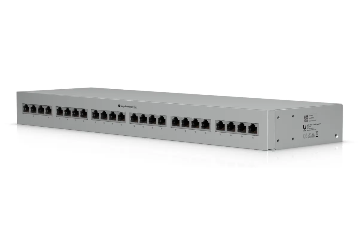 UACC-ETH-SP-Panel-24 | 24-Port Ethernet-Überspannungsschutz | 10G | PoE+++ | 20 kA | 1U