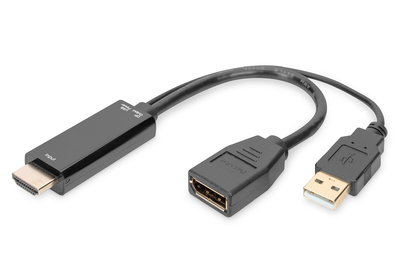 4K HDMI Adapter - HDMI auf DisplayPort 0,2m schwarz
