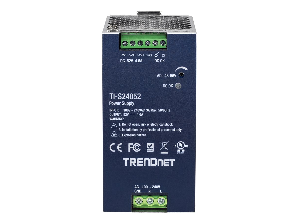 DIN-Rail Power Supply 240W,52V DC,4.61A, AC to DC