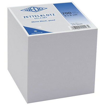 Ersatzpapier für Zettelbox – 9 × 9 cm – 700 Blatt – Weiß