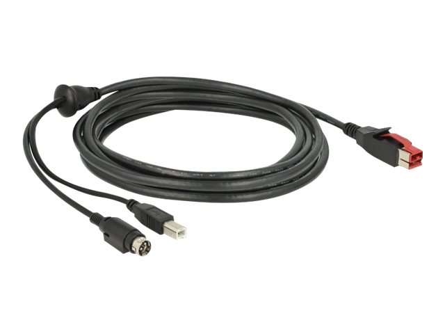 PoweredUSB Kab. 24v St > USB-B St + Hosiden 3Pin 3.0m
