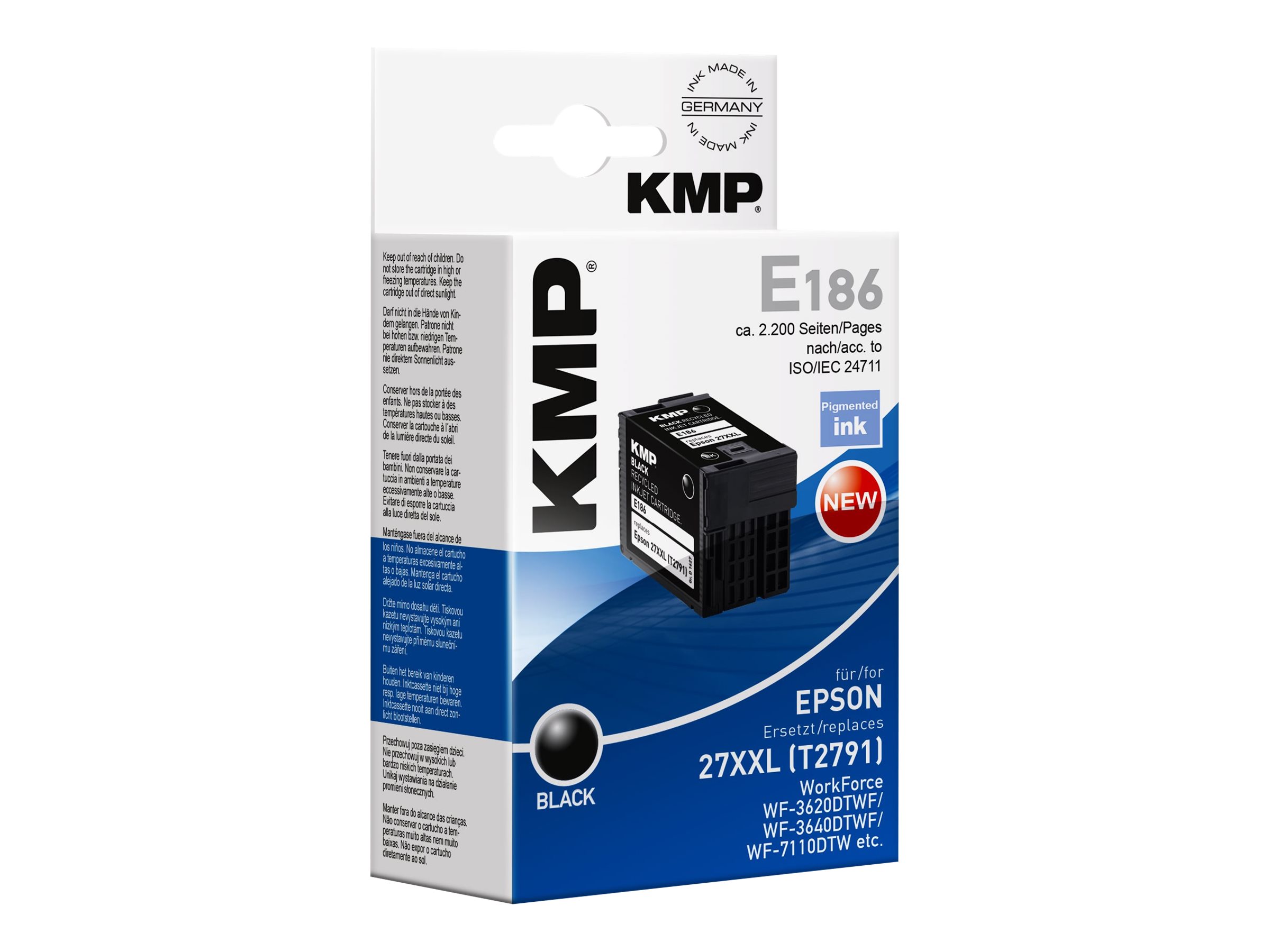 KMP Patrone Epson T2791 black pigm. 2200 S. E186 remanufactured