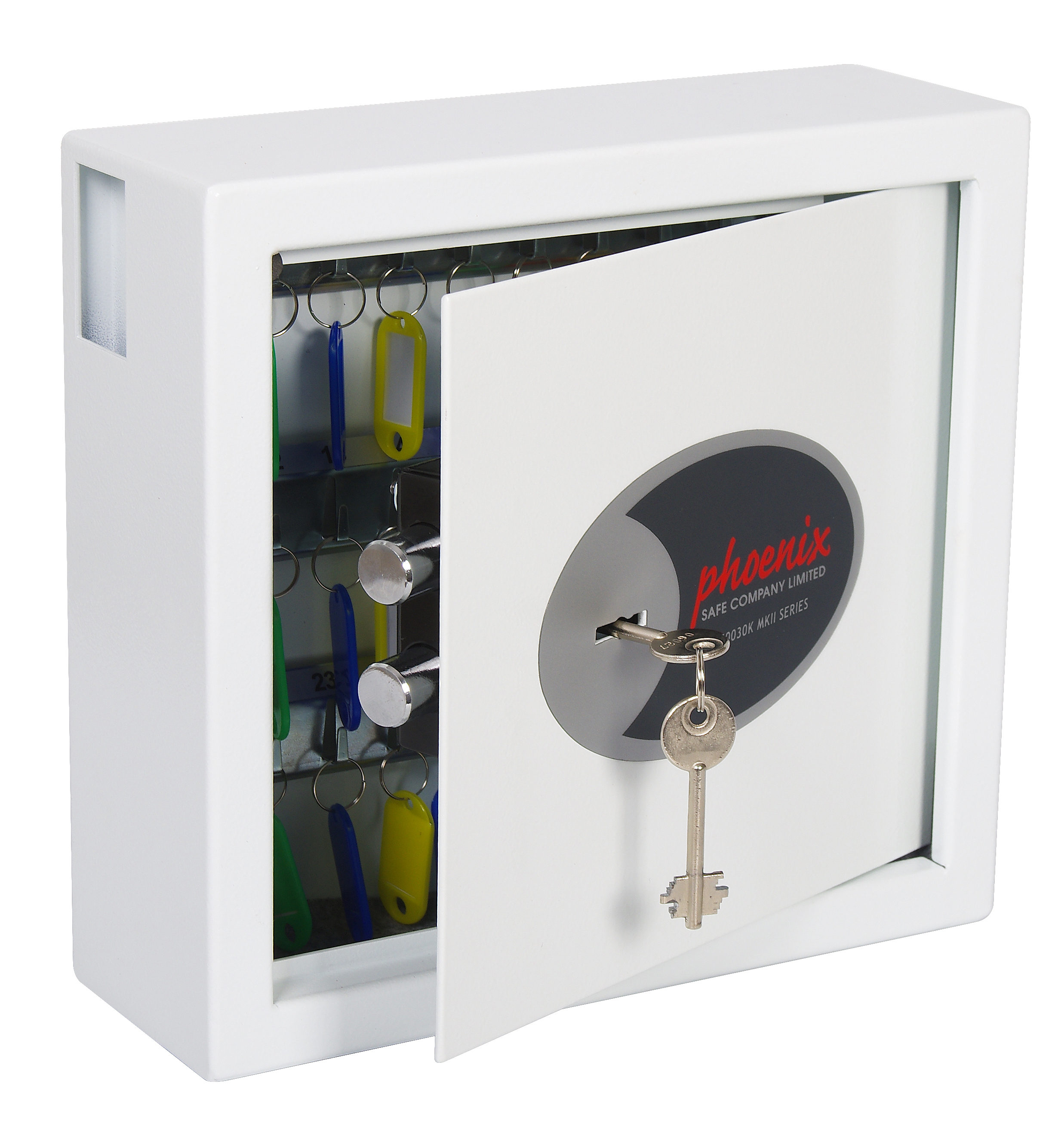 Phoenix Cygnus - Metall - Weiß - 30 Haken - Schlüssel - 300 x 100 x 280 mm - 295 x 80 x 275 mm