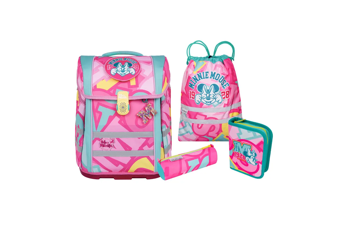 PERFECTO Disney Minnie Mouse | Schulranzen-Set 5-tlg. | 22 l | ClickFlex Rückensystem | XL-Seitentaschen