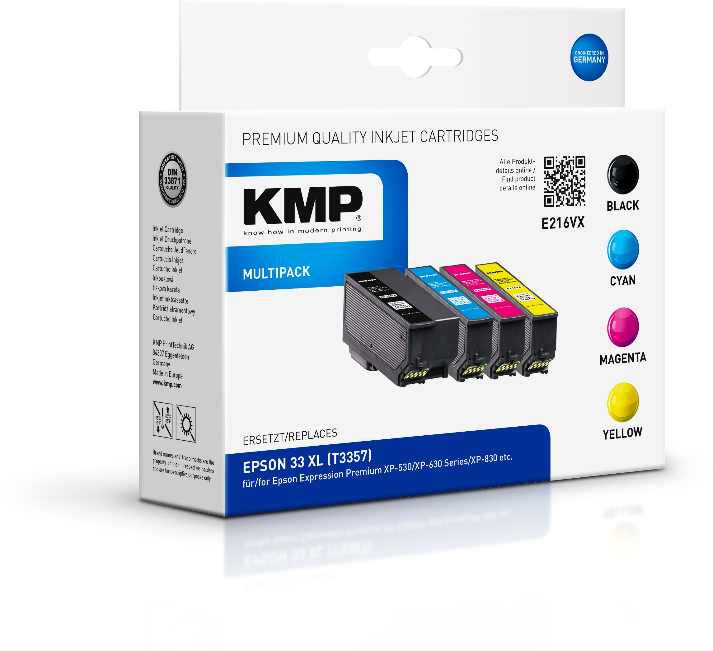 1633,4055 - Kompatibel - Tinte auf Farbstoffbasis - Foto schwarz - Epson - Multi pack - Epson Expression Premium XP-530 Epson Expression Premium XP-540 Epson Expression Premium XP-630...