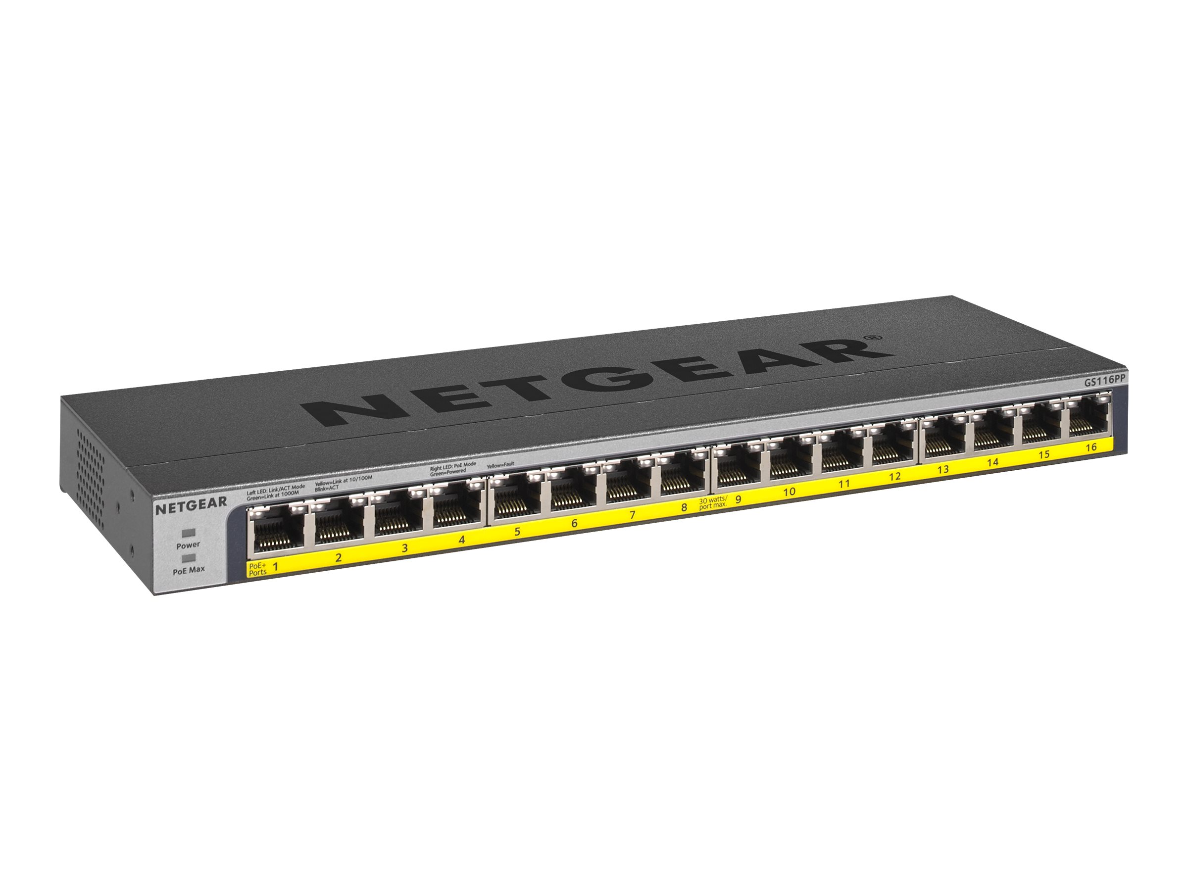 GS116PP - Switch - unmanaged - 16 x 10/100/1000 (PoE+)