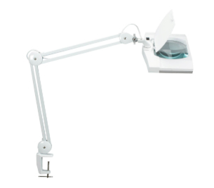 LED Lupenleuchte Vitrum mit Klemmfuß weiß