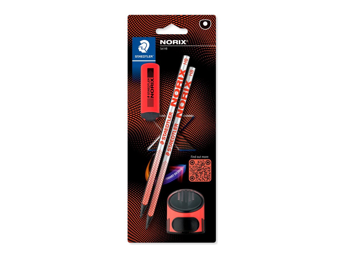 Bleistift NORIX HB Set BK 100% PEFC rot/schwarz